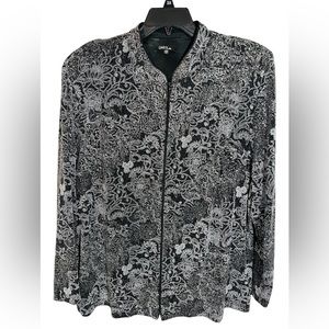 ONYX Nite Metallic Jacket With Zipper Plus Size 3X